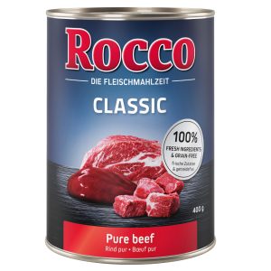 Probeer nu: 1 Rocco blik 400 Hondenvoer - Classic Rund puur