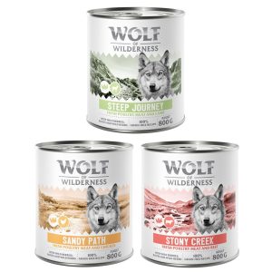 6x800g Adult "Expedition" Mixpakket (3 smaken) Wolf of Wilderness Hondenvoer