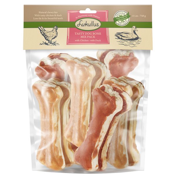 750 g Lukullus Big Pack hondensnacks - Mix kip en eend 15 cm