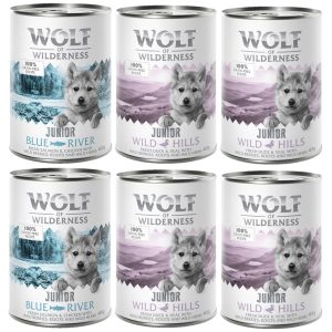 Junior Mixpakket Wolf of Wilderness Graanvrij Honden Natvoer