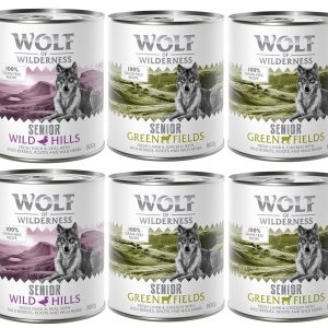 Wolf of Wilderness Senior 6 x 800 g - Mixpakket: Lam & Kip, Eend & Kalf