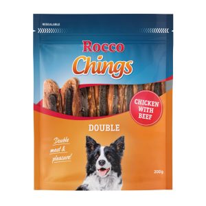 200g Kip en Rund Chings Double Rocco Hondensnacks
