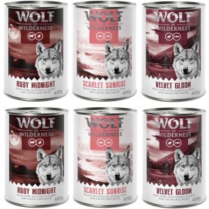 6x400g "Red Meat" Mixpakket (3 Smaken) Wolf of Wilderness Hondenvoer