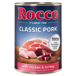 24x400g Kip & Kalkoen Classic Pork Rocco Hondenvoer