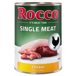 Voordeelpakket Rocco Single Meat 24 x 400 g Hondenvoer  - Kip