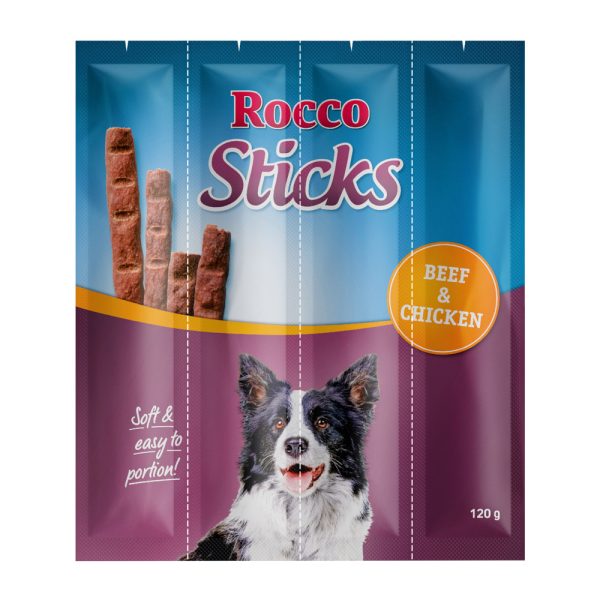 3x120g Sticks Rund & Kip Rocco Hondensnacks