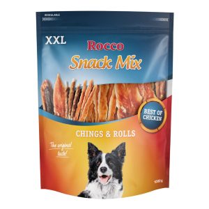 2x1kg XXL Chings & Rolls Kipfilet Rocco Hondensnack Mix