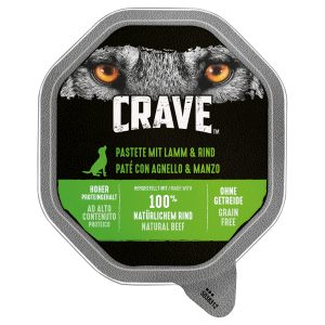 Crave Adult Pastei Hondenvoer  - 7 x 150 g Lam & Rund