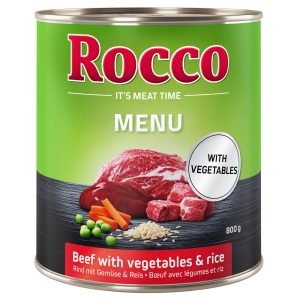 24x800g Menu Rund, Groenten & Rijst Rocco Hondenvoer