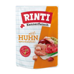 10x400g RINTI Kennerfleisch Pouches kip honden natvoer
