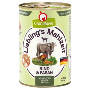 Granatapet Lievelingsmaaltijd  6 x 400 g Hondenvoer - Rund & Fazant