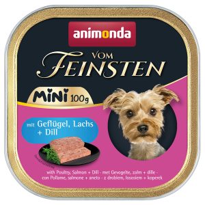 32x 100g animonda vom Feinsten Adult MiniMet Gevogelte, Zalm + Dille Hondenvoer Natvoer