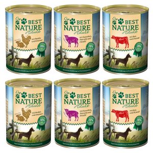6x 400g Best Nature Dog Adult Mixpack (3 soorten) nat hondenvoer