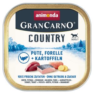 22x150g animonda GranCarno Adult Country Kalkoen, Forel & Aardappel Honden Natvoer