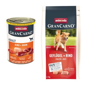 6 x 400 g Animonda GranCarno natvoer + 1 kg Animonda droogvoer gratis!