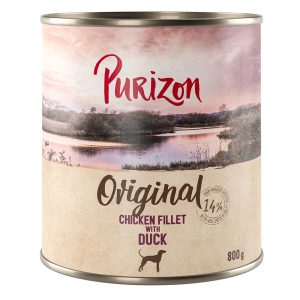 6x800g Purizon Original Adult Kipfilet met Eend, Wortelen en Bramen Honden Natvoer