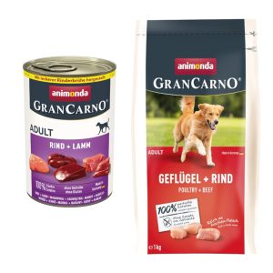 6 x 400 g Animonda GranCarno natvoer + 1 kg Animonda droogvoer gratis!