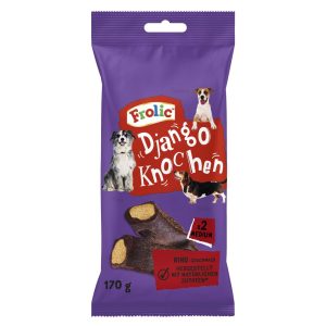 12 x 2 stuks Frolic Django Bot met Rundvleessnacks voor middelgrote honden
