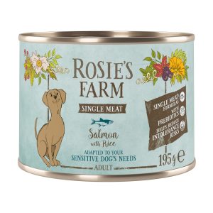 6x 195g Rosie's Farm Single Meat Adult Fish & Rijst nat hondenvoer