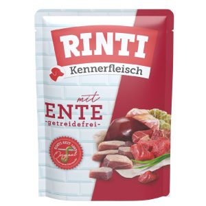10x400g RINTI Kennerfleisch Pouches eend honden natvoer