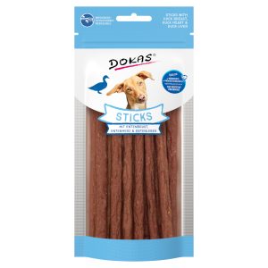 60g Dokas Sticks met eendenborst, eendenhart en eendenlever hondensnacks