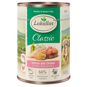24x400g Adult Zalm & Kip Lukullus Hondenvoer