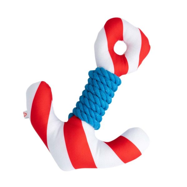 Honden waterspeelgoed Anker Floating, wit-rood-blauw